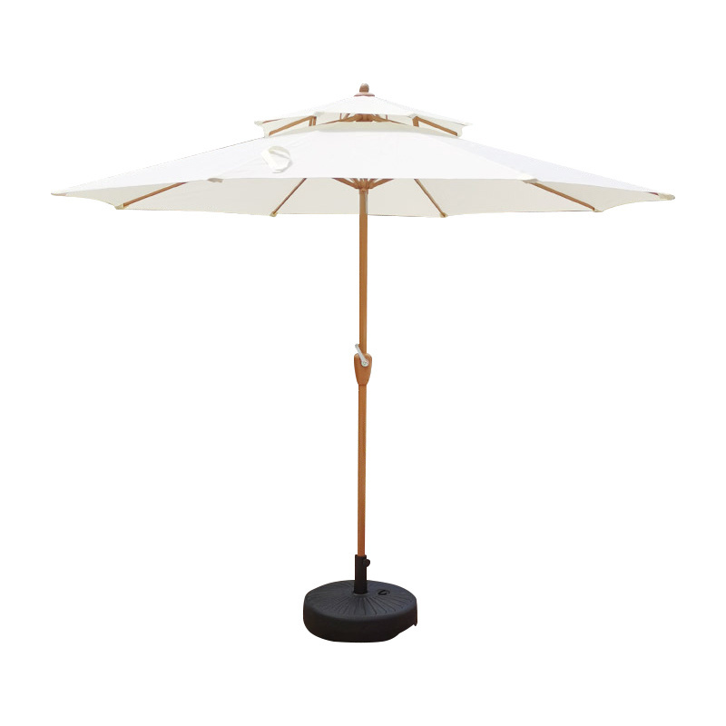 Double roof crank open outdoor garden umbrella large stall sun protection sunny courtyard cafe terrace sun umbrella