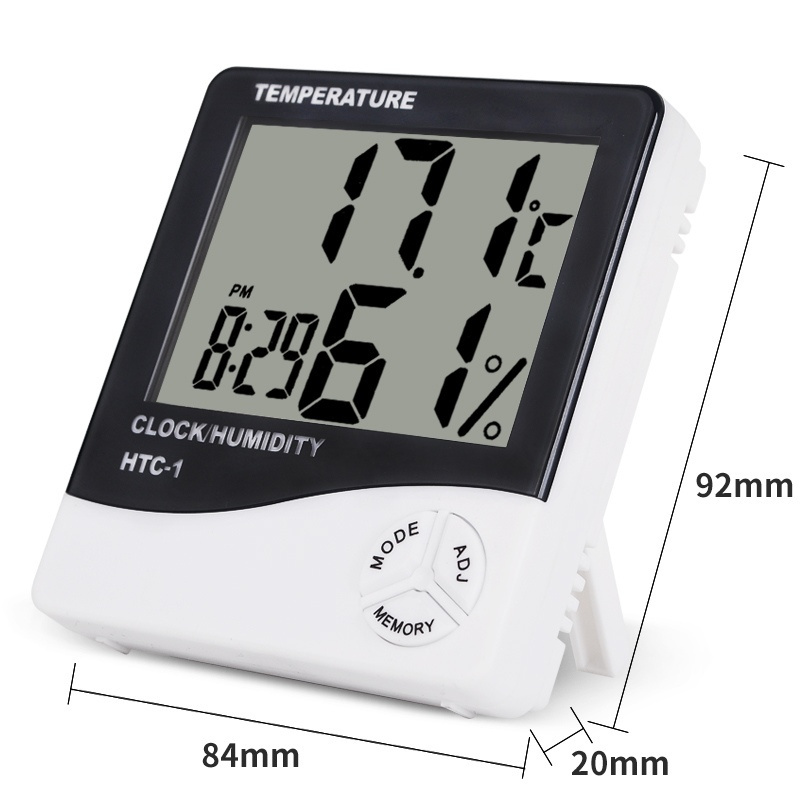 HT-C1 Digital LCD Thermometer Hygrometer Temperature Humidity Clock