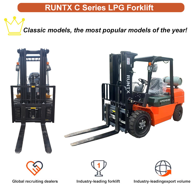 Runtx brand Dual Fuel Gasoline Gas Forklift 2 ton 3 ton 3.5 ton 4 ton  LPG forklift with Japanese brand K25 engine