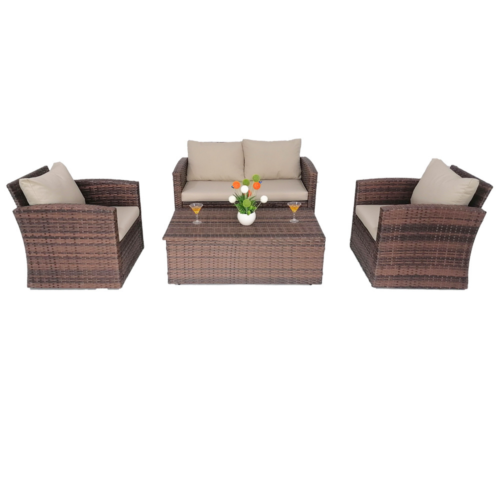 2023 Latest 5pcs Luxury Patio Furniture Set Garden Furniture Outdoor Rattan Sofa