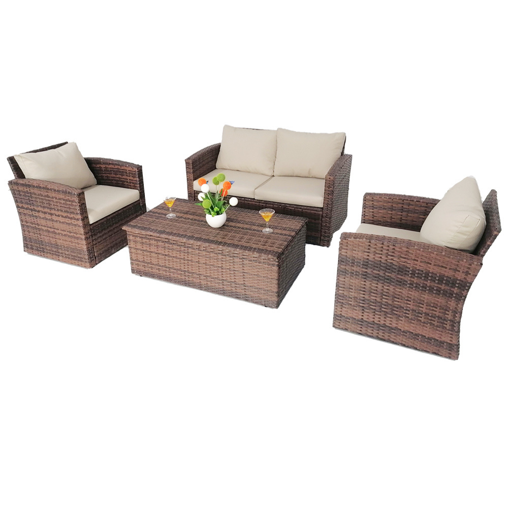 2023 Latest 5pcs Luxury Patio Furniture Set Garden Furniture Outdoor Rattan Sofa