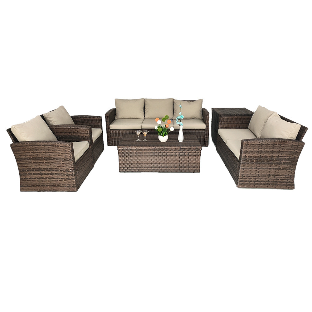 Best Seller 6pcs Garden Furniture Outdoor Rattan Sofa Sets for Patio Outdoor Use