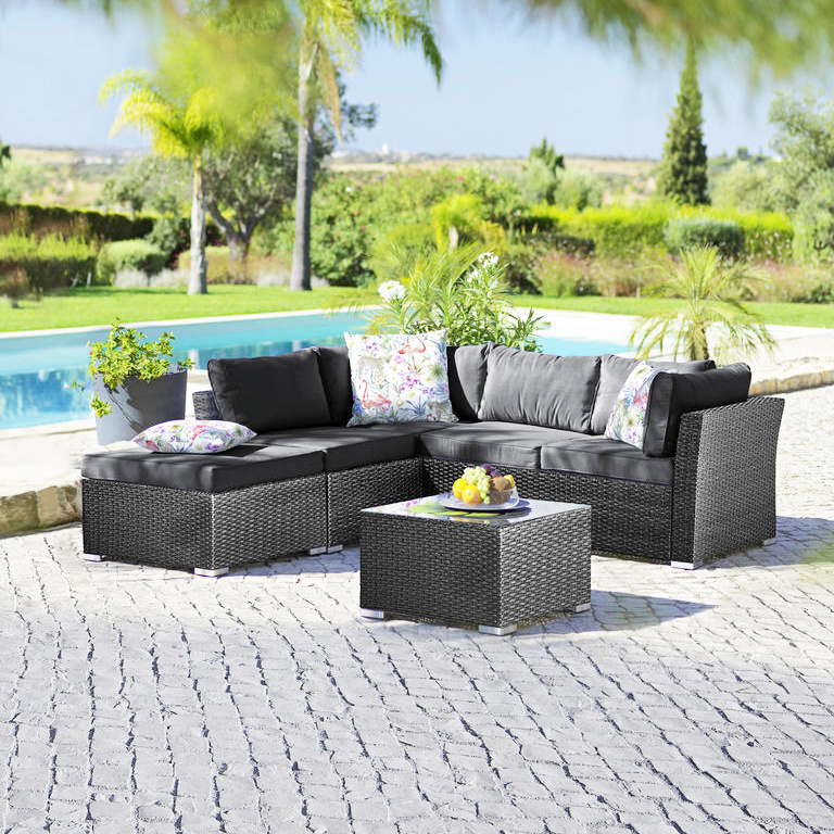 Plastic Rattan Woven Furniture Outdoor Table and Chair Waterproof Fabric PE Wicker All Weather Resistance Garden Sofa