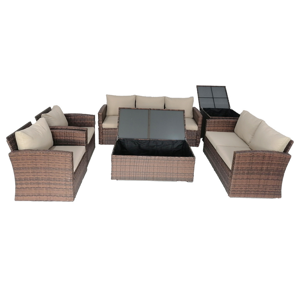 Best Seller 6pcs Garden Furniture Outdoor Rattan Sofa Sets for Patio Outdoor Use