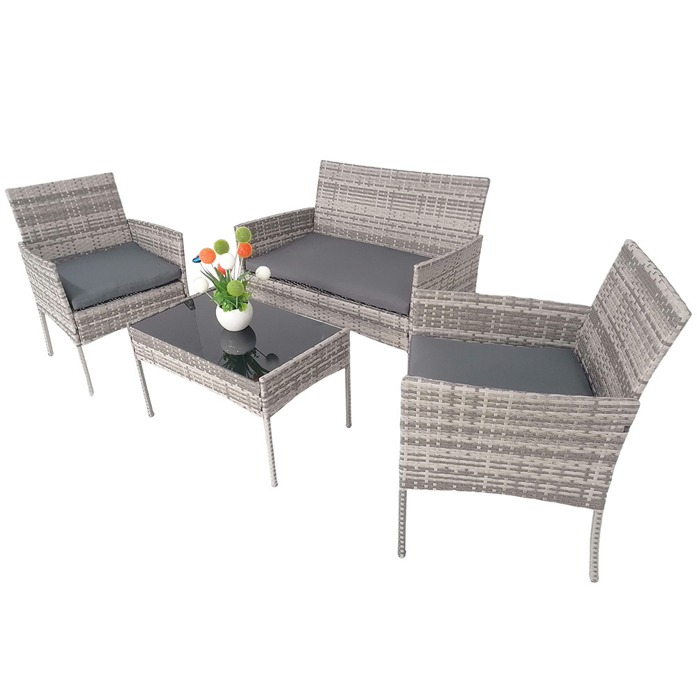 High Quality Good Price Set of Four Most Popular Garden Rattan Conversation Furniture