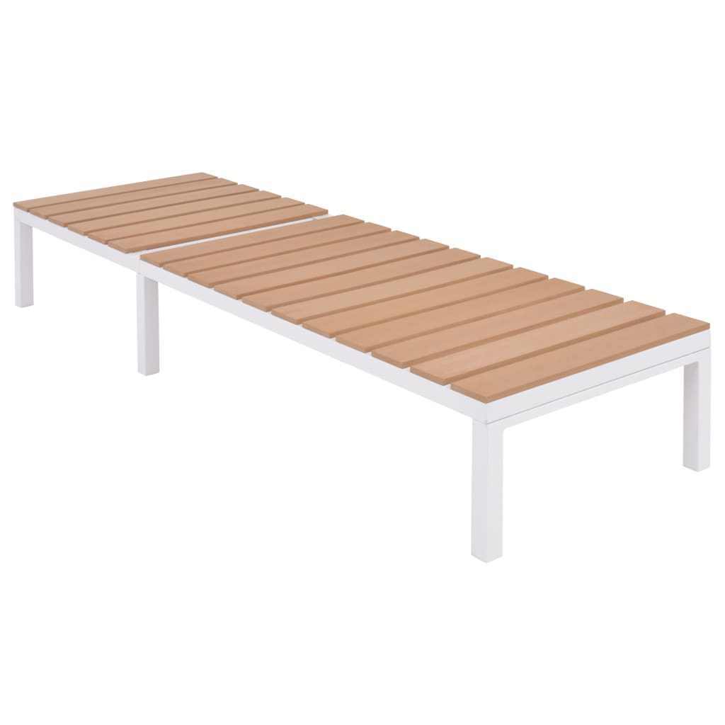 Swimming Pool Chaise Lounge Plastic Wood Outdoor Furniture Sun Lounge Chair Seat Beach Aluminium Surface Packing Modern