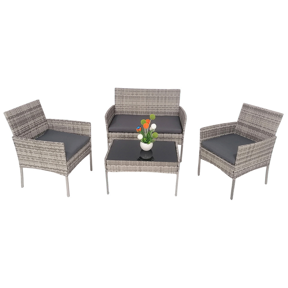 High Quality Good Price Set of Four Most Popular Garden Rattan Conversation Furniture