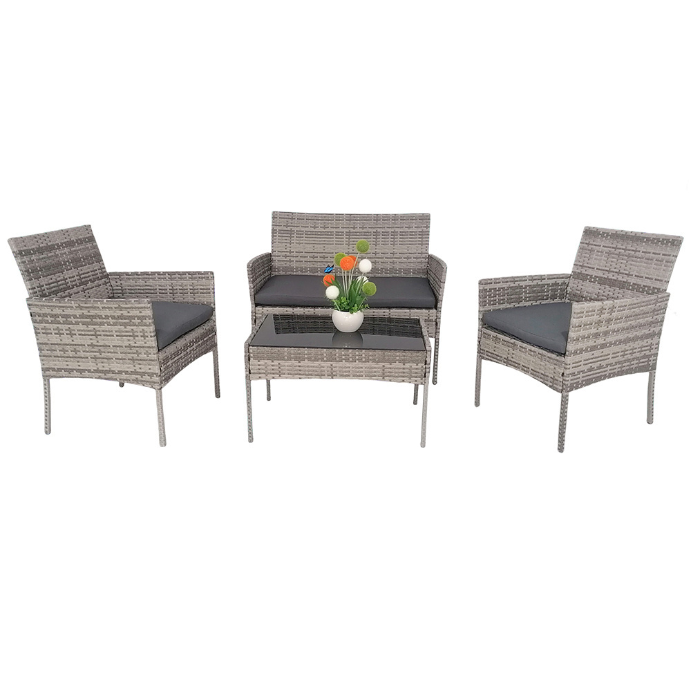 High Quality Good Price Set of Four Most Popular Garden Rattan Conversation Furniture