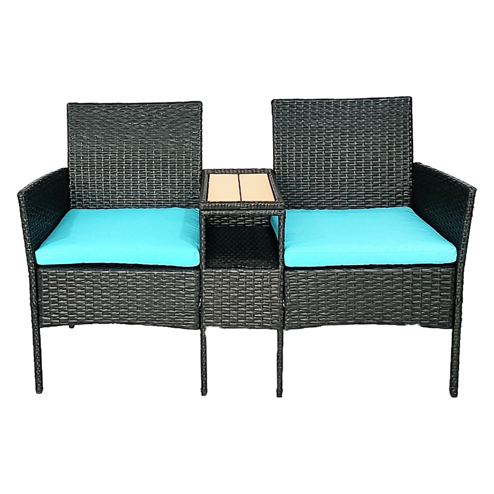 2023 Outdoor Patio Garden Wicker Sofa Rattan Wicker Outdoor Furniture Sale Set Patio Outdoor Rattan Furniture(Set of 2,Dark Grey