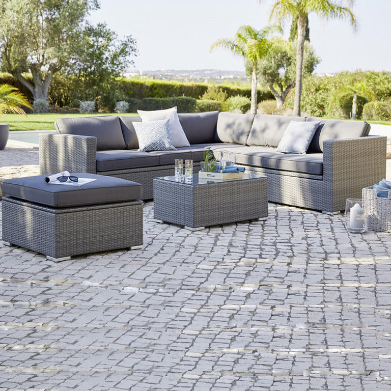 High Grade Outdoor Furniture 5 pieces Set Storage Lounge Indoor Outdoor Rattan Sectional Sofa