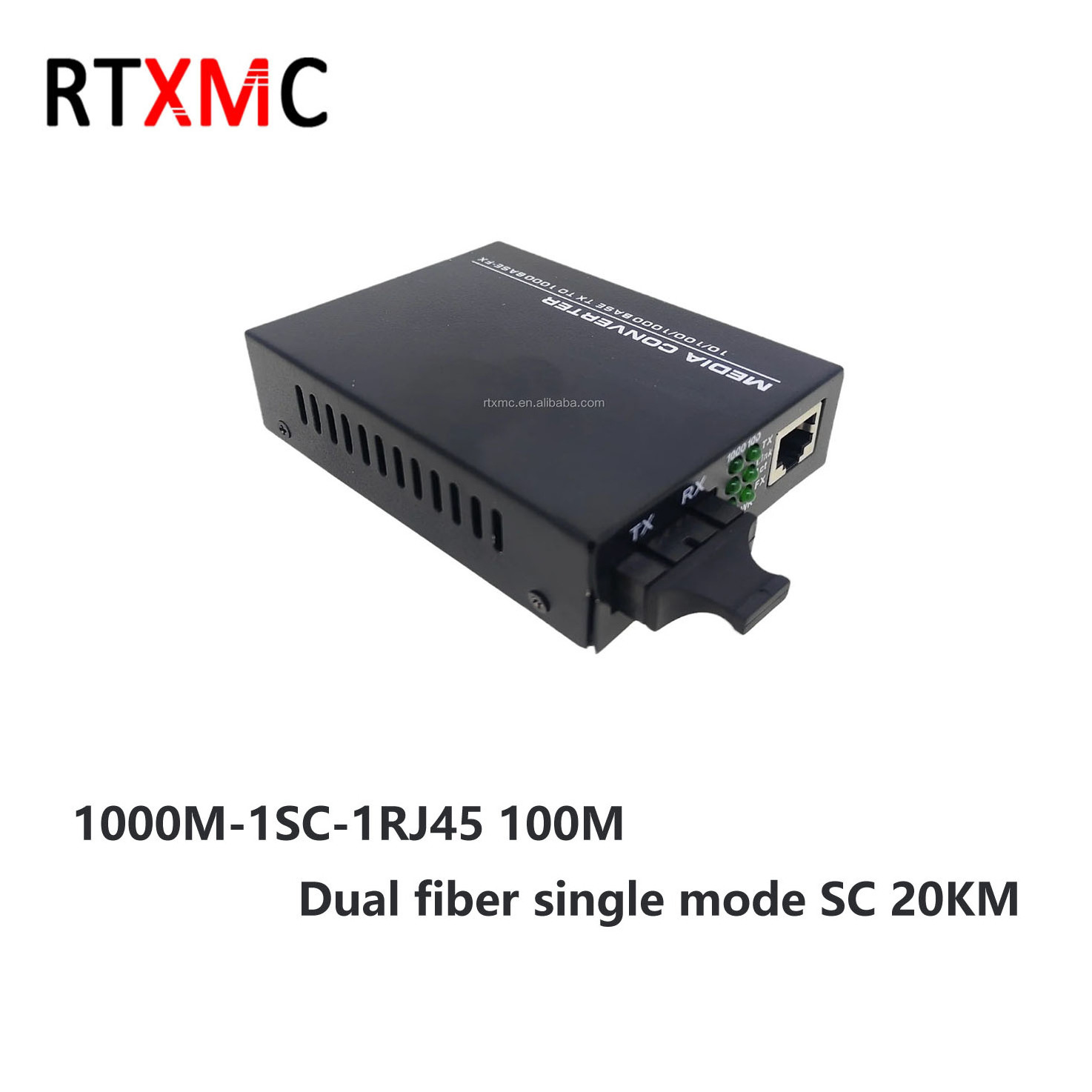 RTXMC  10/100/1000m Media Converter 20km Dual Fiber Sc Rj45 Gigabit Fiber Optical Ethernet Media Converter Double Fiber