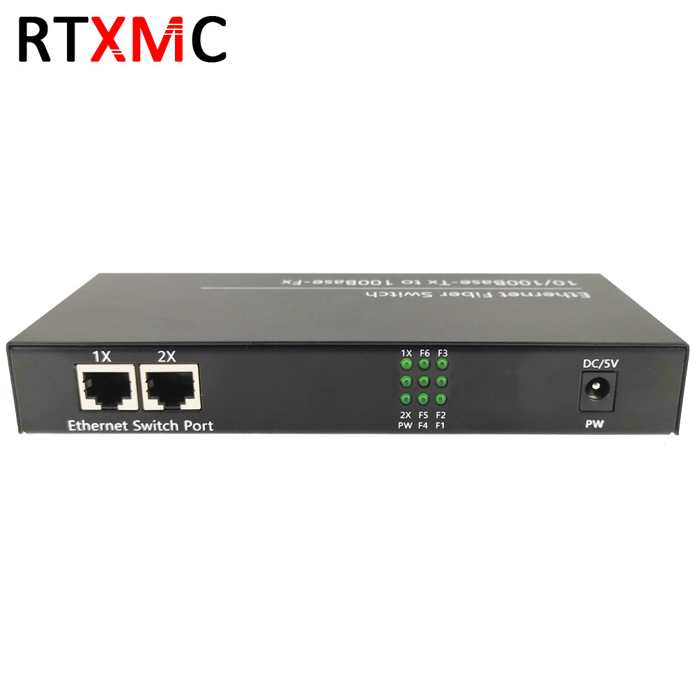 RTXMC  6f2e 10/100m Ethernet Switch 6 Fiber Port 25km 2 Utp Rj45 Fast Erhetnet Fiber Optical Switch