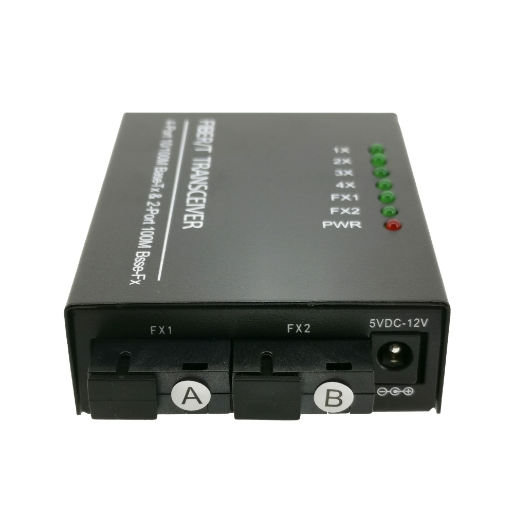 100m Switch 2fo 4lan 2f4e Fiber Media Converter 2sc 4rj45 Pcb 2fiber 4lan Media Converter Fast Ethernet Fiber Switch