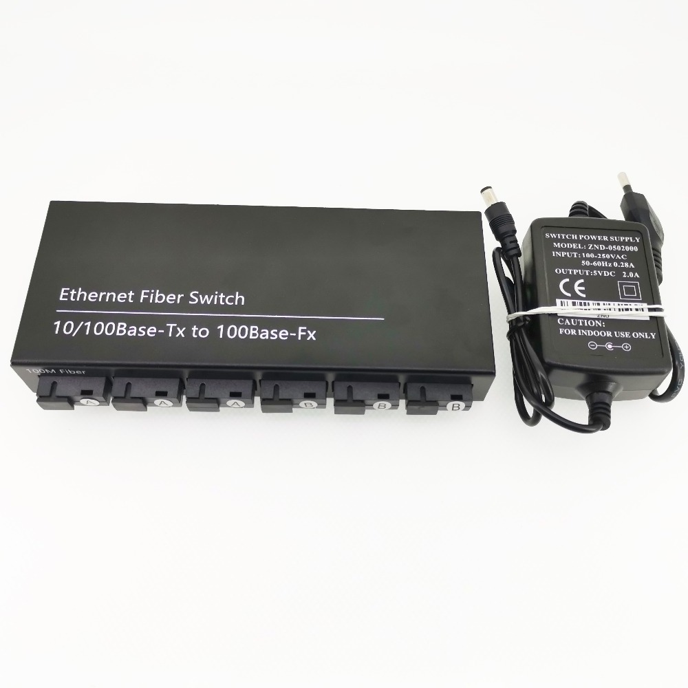 RTXMC  6f2e 10/100m Ethernet Switch 6 Fiber Port 25km 2 Utp Rj45 Fast Erhetnet Fiber Optical Switch