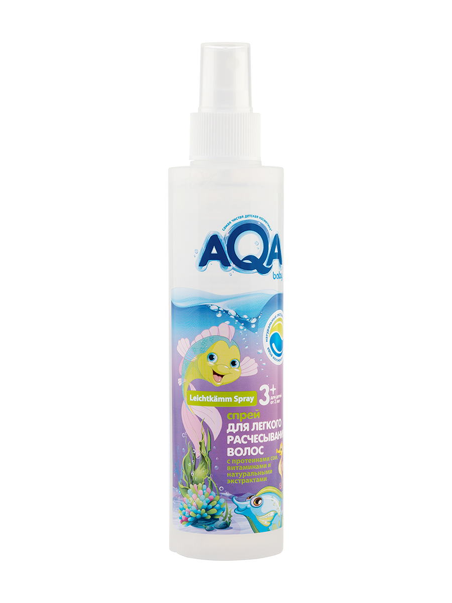 AQA Baby Kids Spray for easy hair combing 200 ml smooth and shiny kids hair detangler spray delicate for children