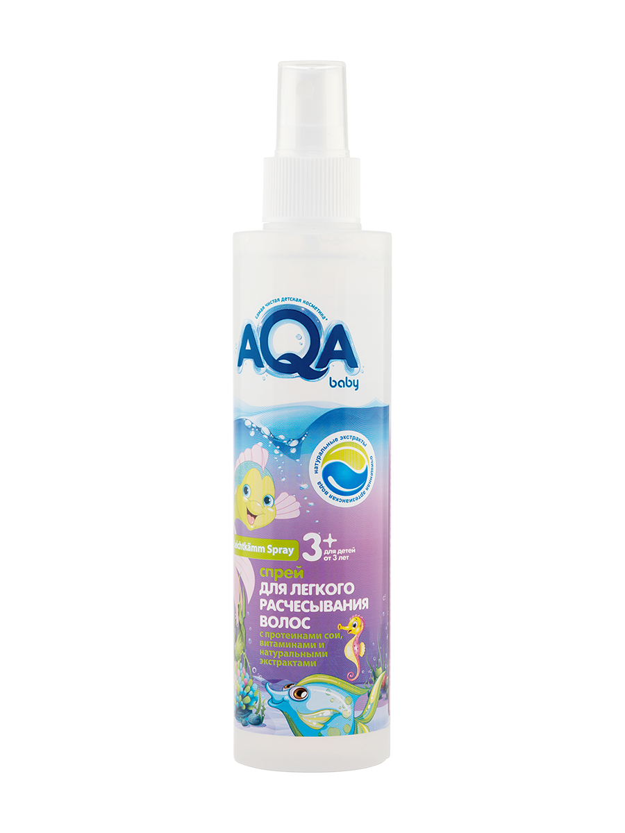 AQA Baby Kids Spray for easy hair combing 200 ml smooth and shiny kids hair detangler spray delicate for children