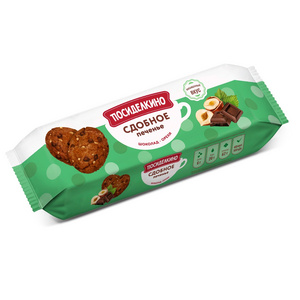 High Quality Healthy Snack Sweet Biscuits Butter Cookies With Nuts And Chocolate Chips "Posidelkino" 160 g Halal Butter Cookies