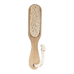 Custom wood handle pedicure foot pumice with artificial stone foot scraper/ Callus remover for dead skin removal