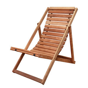 Solid wood folded sun lounger made of thermo birch/ Moisture resistant wooden chaise lounge for swimming pool, sauna, outdoor