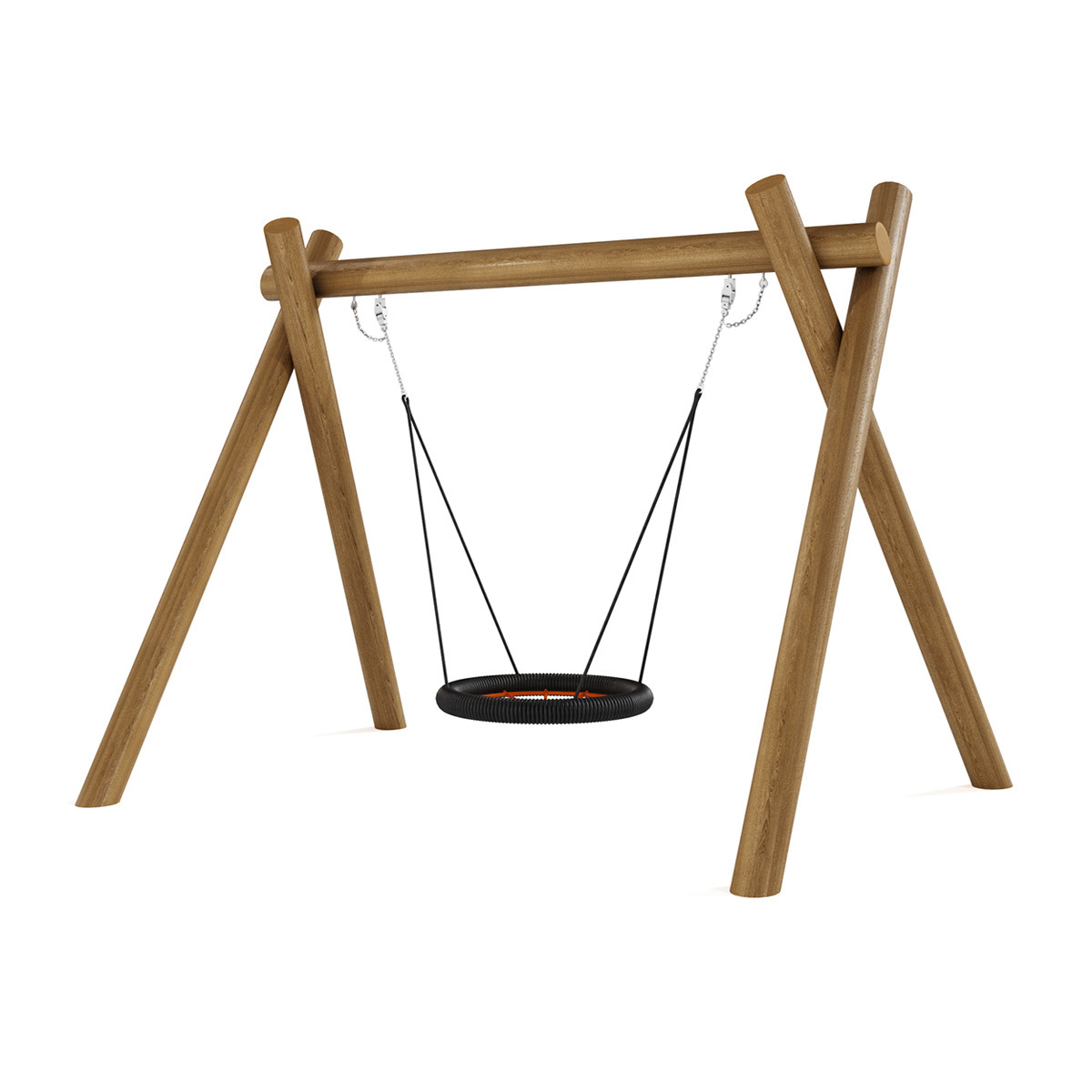 Backyard single swing for kids wood frame wholesale prices outdoor swings for sale