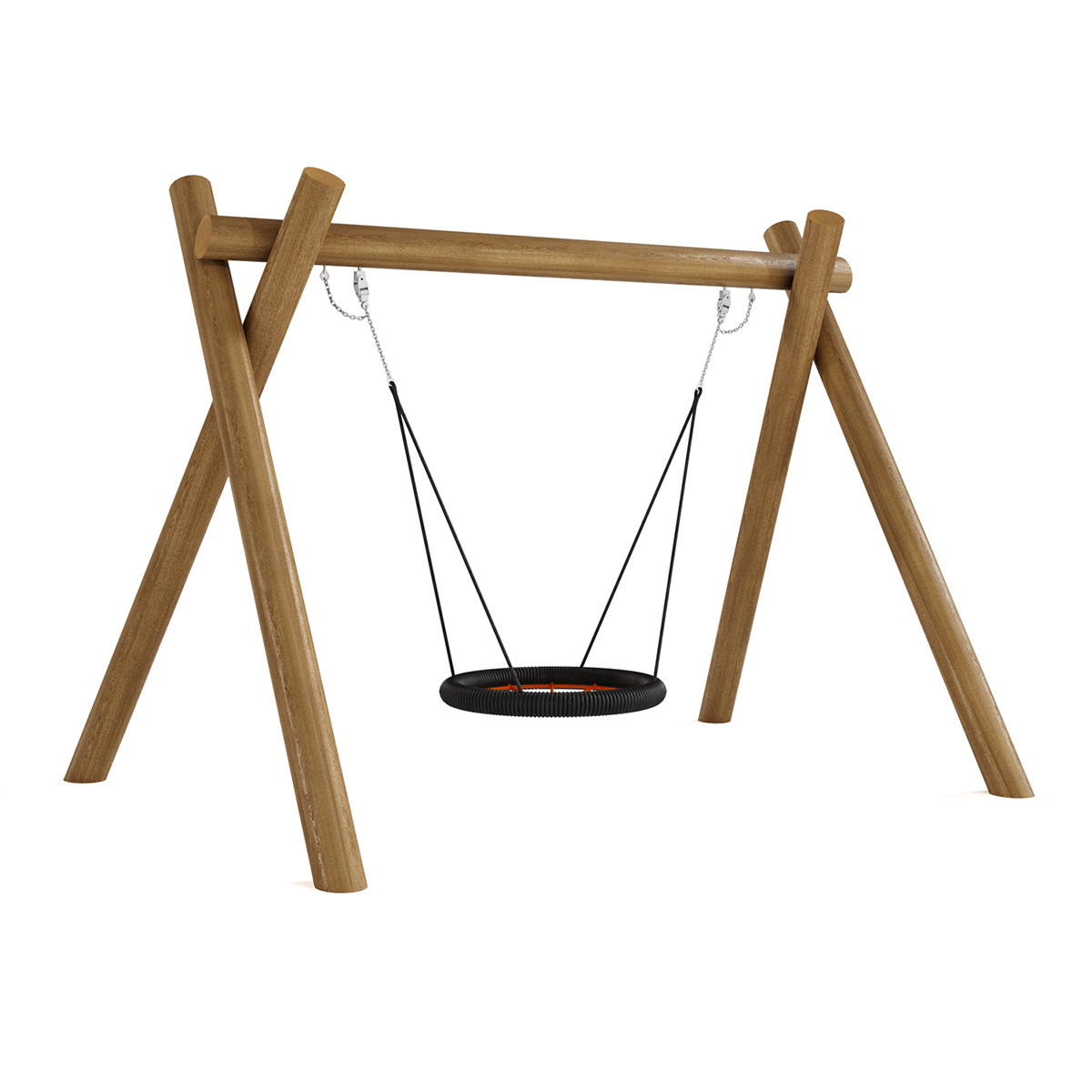 Backyard single swing for kids wood frame wholesale prices outdoor swings for sale