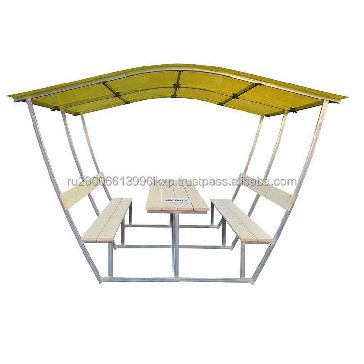 Gazebo Garden Shed Arbor Tulpan With Wood Benches With Polycarbonate Roof Arbor width 2.83m height 2.02m