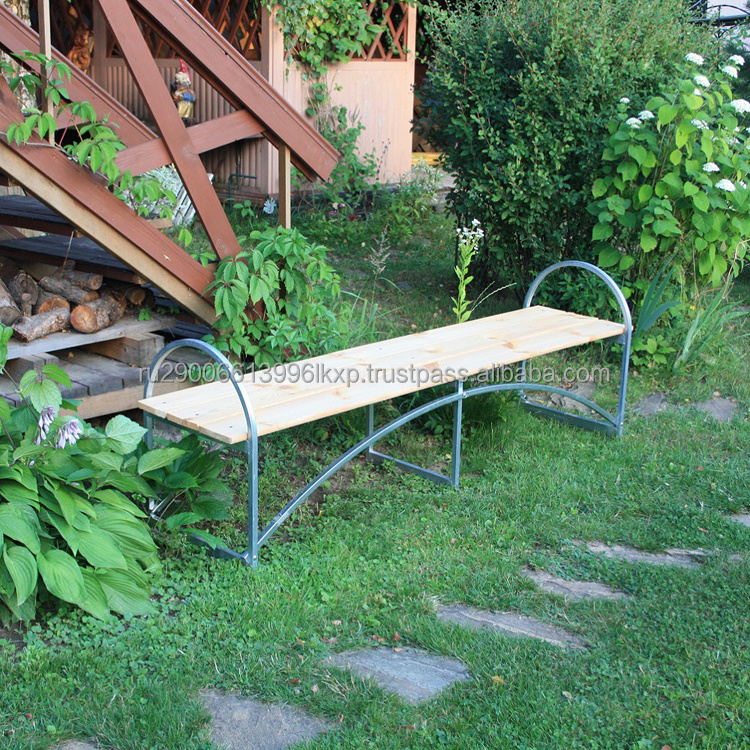 Garden Steel Bench Druzhba With Wood Benches made of best materials modern design capacity 3-4 people