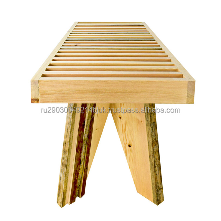 Small bench for hallway steam room aged Kelo pine wood size 900 x 430x400mm for modern houses and gardens