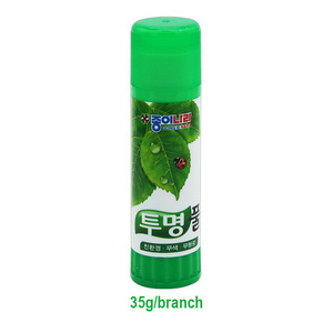 Korea Paper World JONG IE NARA High Viscosity Transparent 35G Stick Green Leaf Design for Office Wire-Drawng Glue Sticks