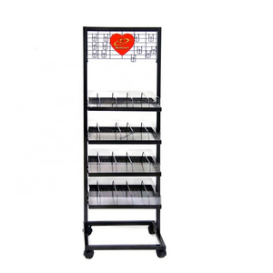 Custom Metal cosmetic nail polish display floor stand racks Wire Storage rack showcase shelf