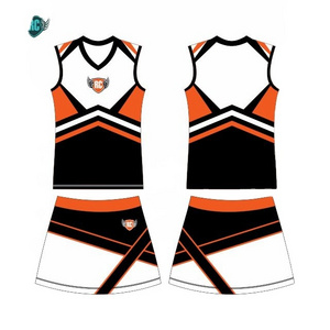 Design High Quality Cheerleading Uniform Dress agile supply chains Black Red Metallic Orange Light Blue Dark Shiny OEM Fabric