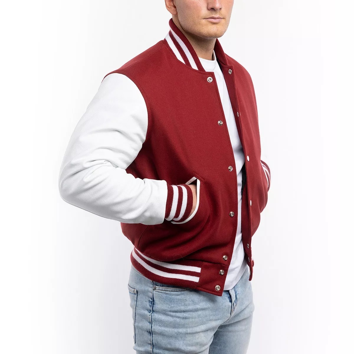 New Style Custom Women Varsity Jacket Wool Varsity Jackets Wholesale Letterman jacket with leather sleevesoem service hot sel