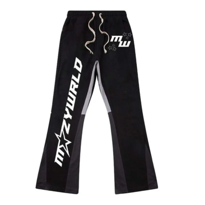 Custom Patchwork Track Pants Casual Men's Flared Jogging Pants Flared Sweatpants Manufacturers