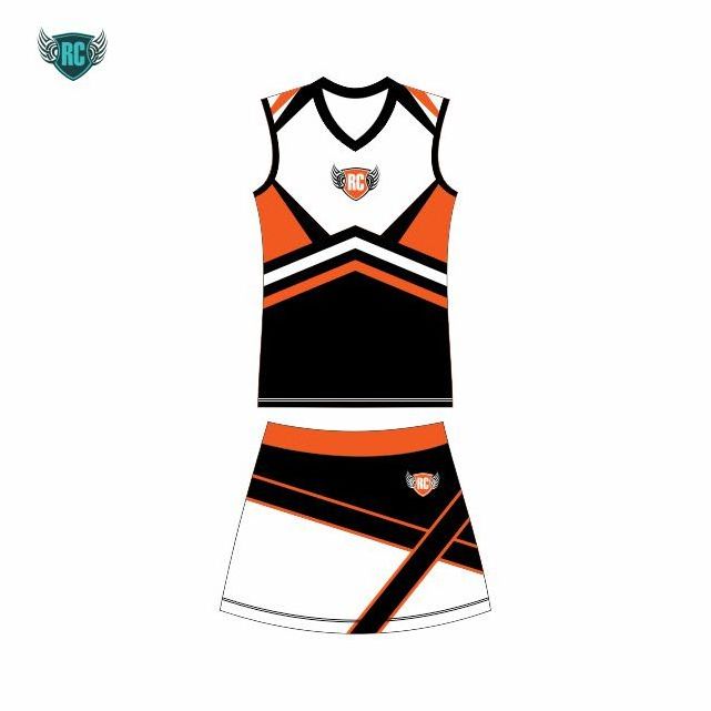 Design High Quality Cheerleading Uniform Dress agile supply chains Black Red Metallic Orange Light Blue Dark Shiny OEM Fabric