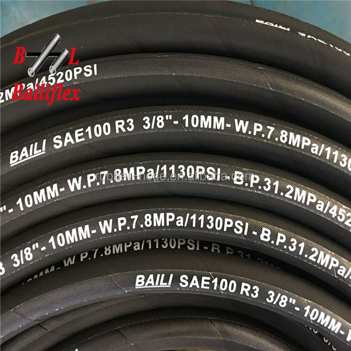 High Tensile Fiber Braided Reinforced DIN EN 854 R3 R6 Fuel Oil Hydraulic Rubber Hose