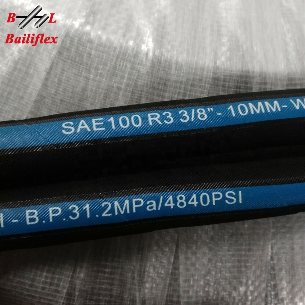 High Tensile Fiber Braided Reinforced DIN EN 854 R3 R6 Fuel Oil Hydraulic Rubber Hose