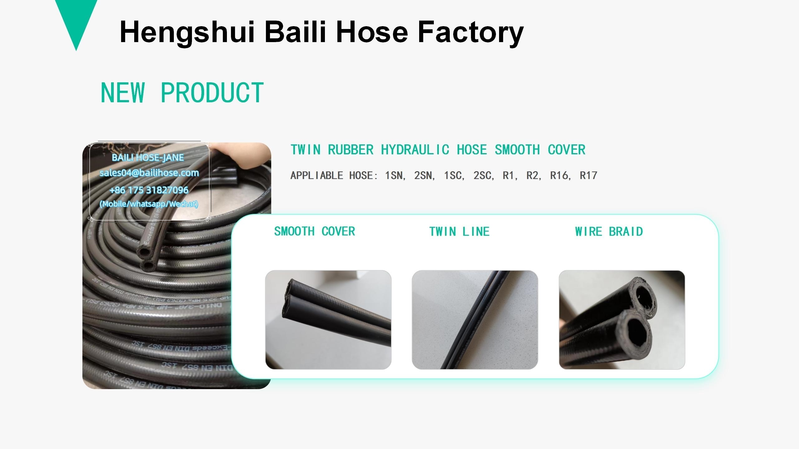 3/8 Inch SAE 100R2AT / 2SN High Pressure Rubber Pikes Hydraulic Hose