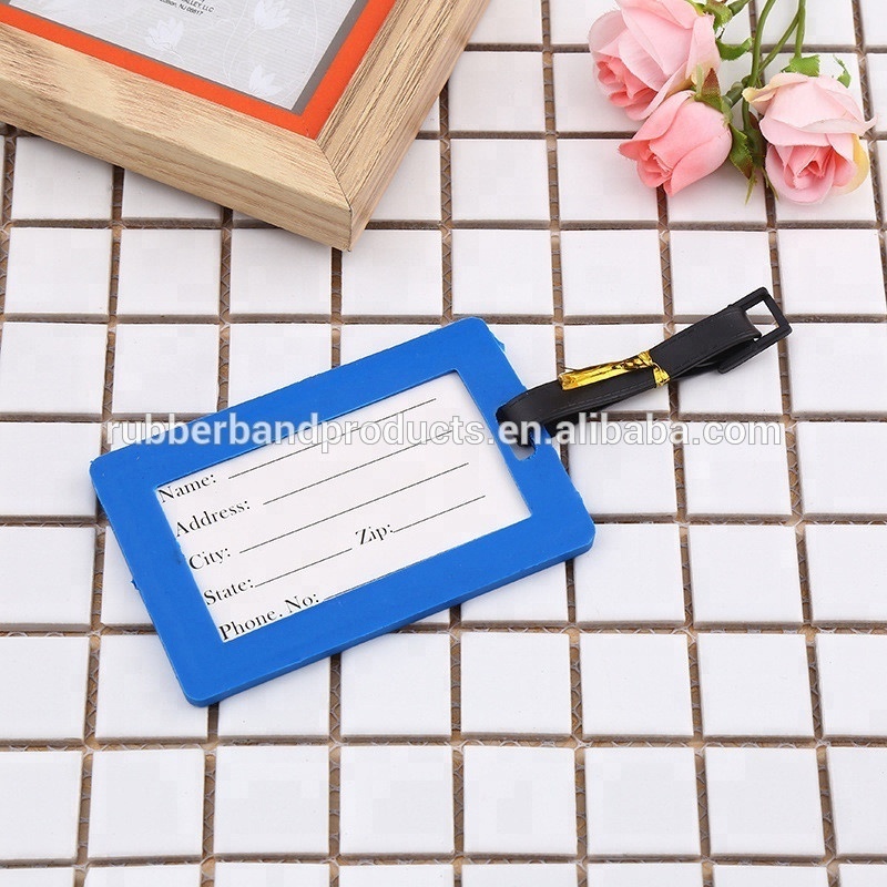 Wholesale Cheap Custom Logo Bulk Leather Fabric Personalized Silicone PVC Luggage Tag