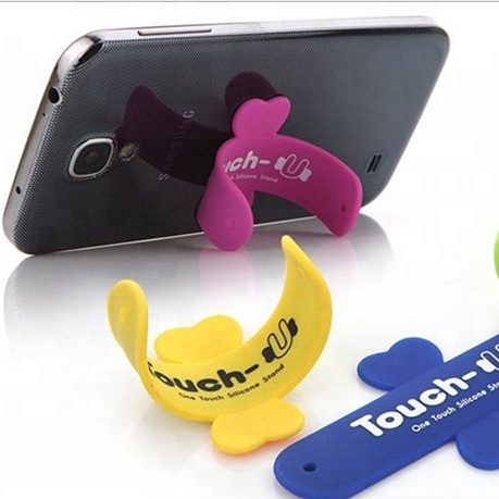 Universal Silicone Funny Smart Phone Sticker Card Holder for Desk, Lazy Mobile Phone Holder