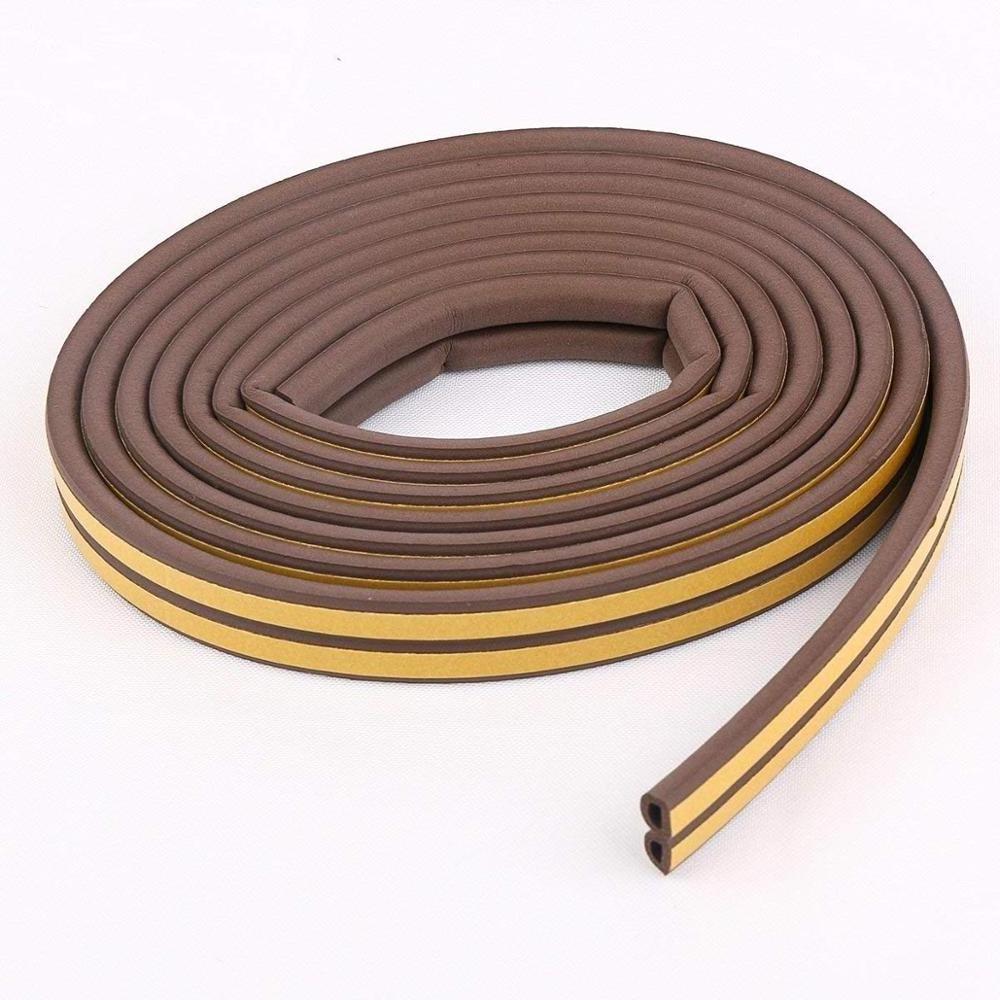 Brown color weather Stripping D-shape Sponge Rubber Door Seal Strip double sided adhesive EPDM foam Tape