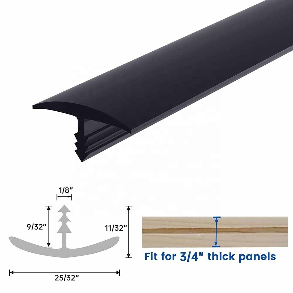 plastic Flexible T molding Matte scratch resistant Transition strip Table game or Arcade Trim