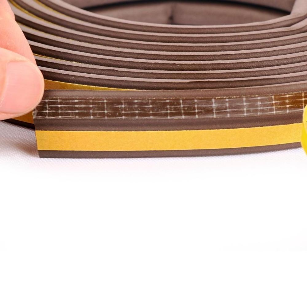 Brown color weather Stripping D-shape Sponge Rubber Door Seal Strip double sided adhesive EPDM foam Tape