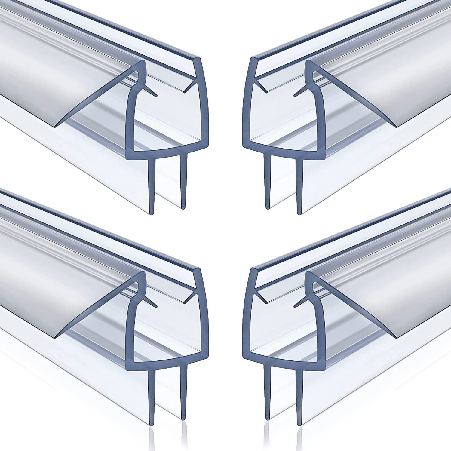 PVC Shower Screen Stop Water Seal Strip Lining Bar 4 5 6 7mm Curved Glass  Gap