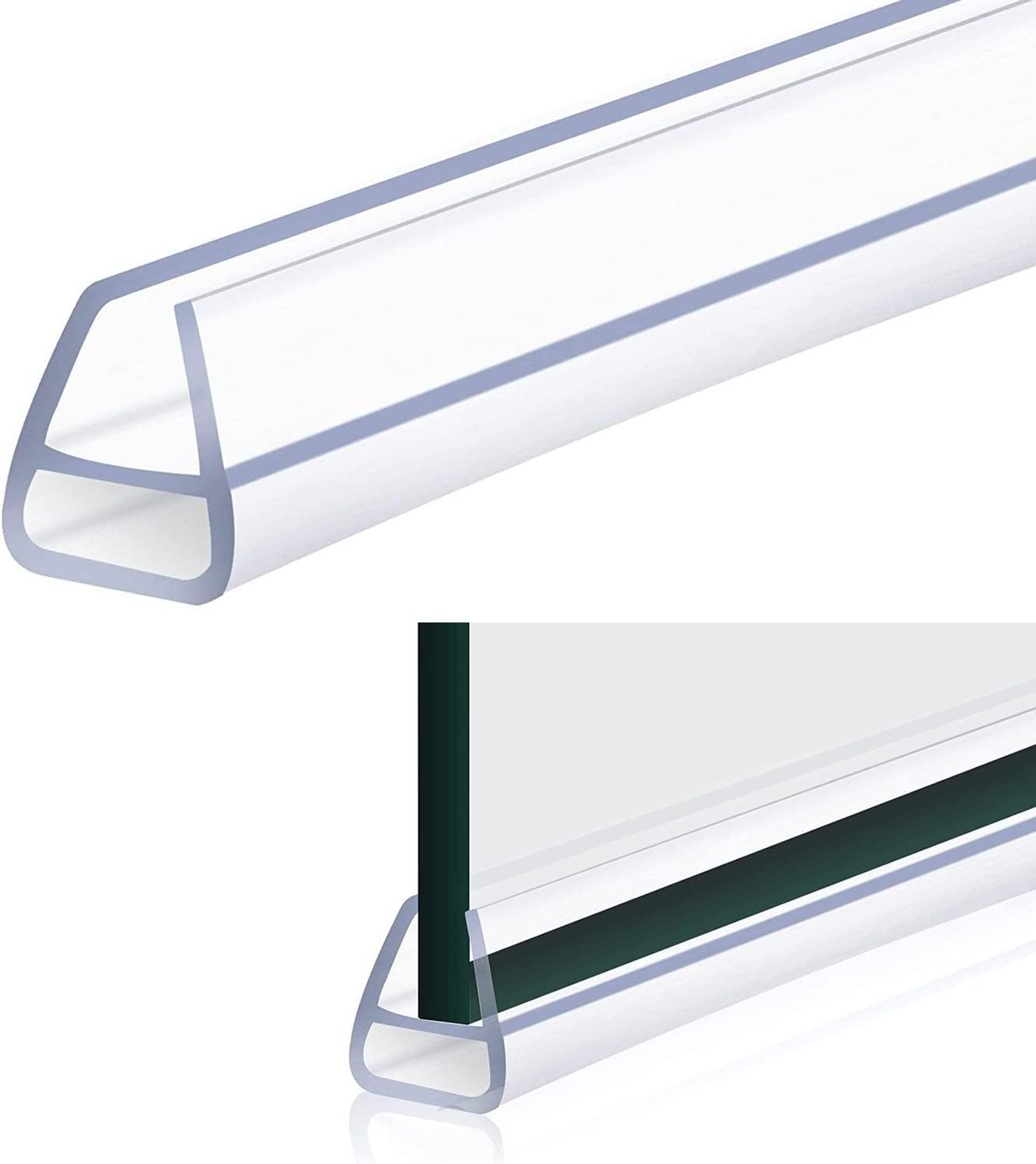 PVC Shower Screen Stop Water Seal Strip Lining Bar 4 5 6 7mm Curved Glass  Gap