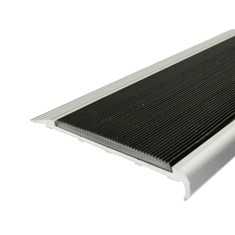 Aluminium anti slip stair nosing edge trim- with rubber insert