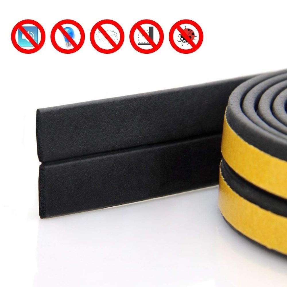 Epdm Sponge Door D-type Rubber Sealing Strip With Self Adhesive