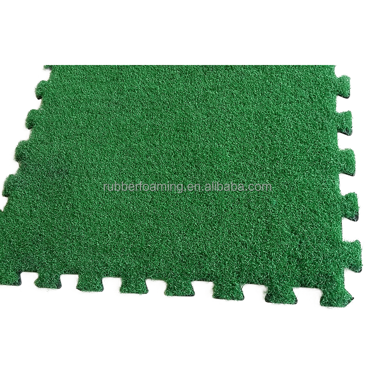 RubberFoaming Outdoor Artificial Grass Shock Pad Underlay Fake Grass Floor Mat Grass TIles Interlocking Extra Large 24