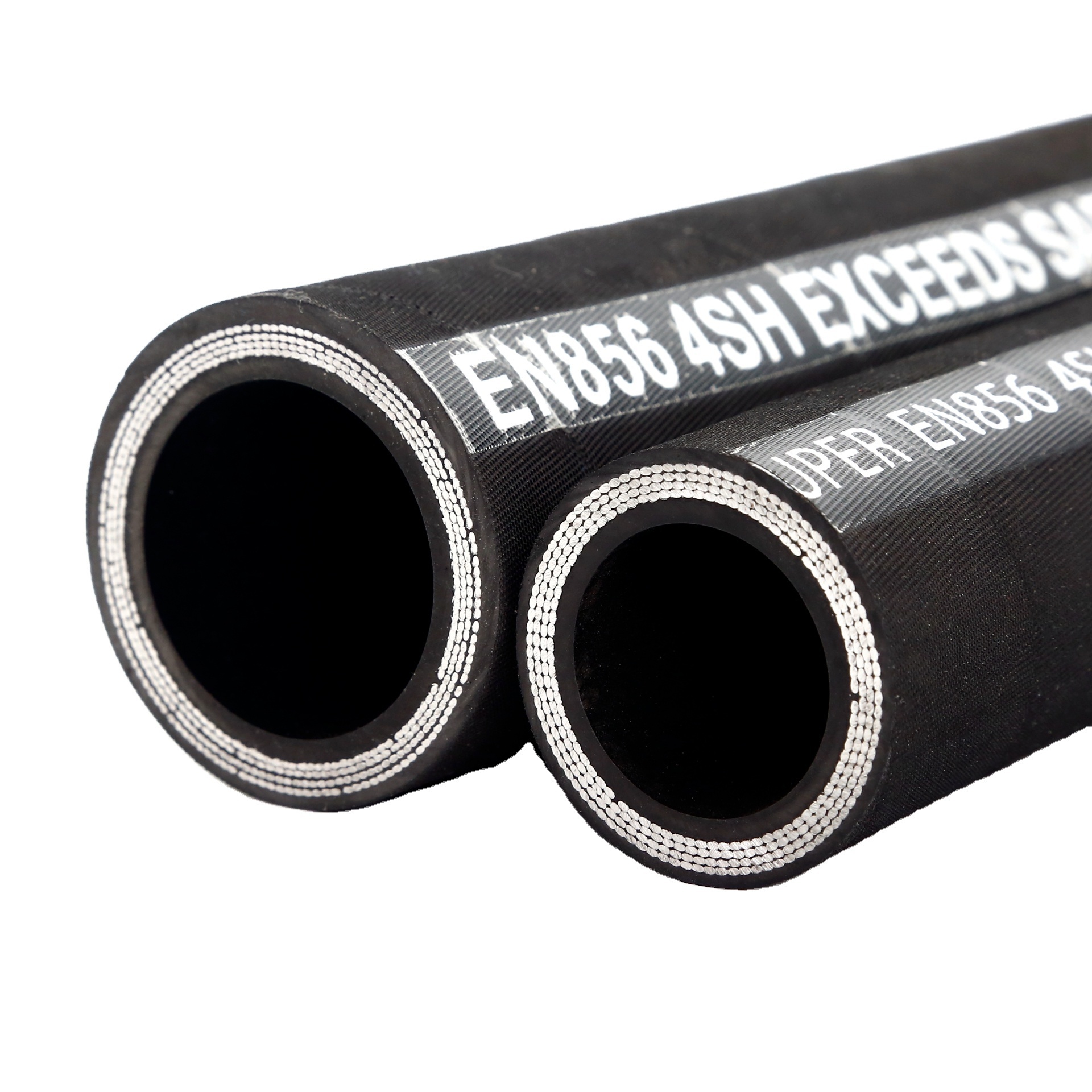 Customized Black SAE R1 R2 High Pressure Hydraulic Hose Synthetic Rubber with Steel Wire Reinforcement Smooth Surface