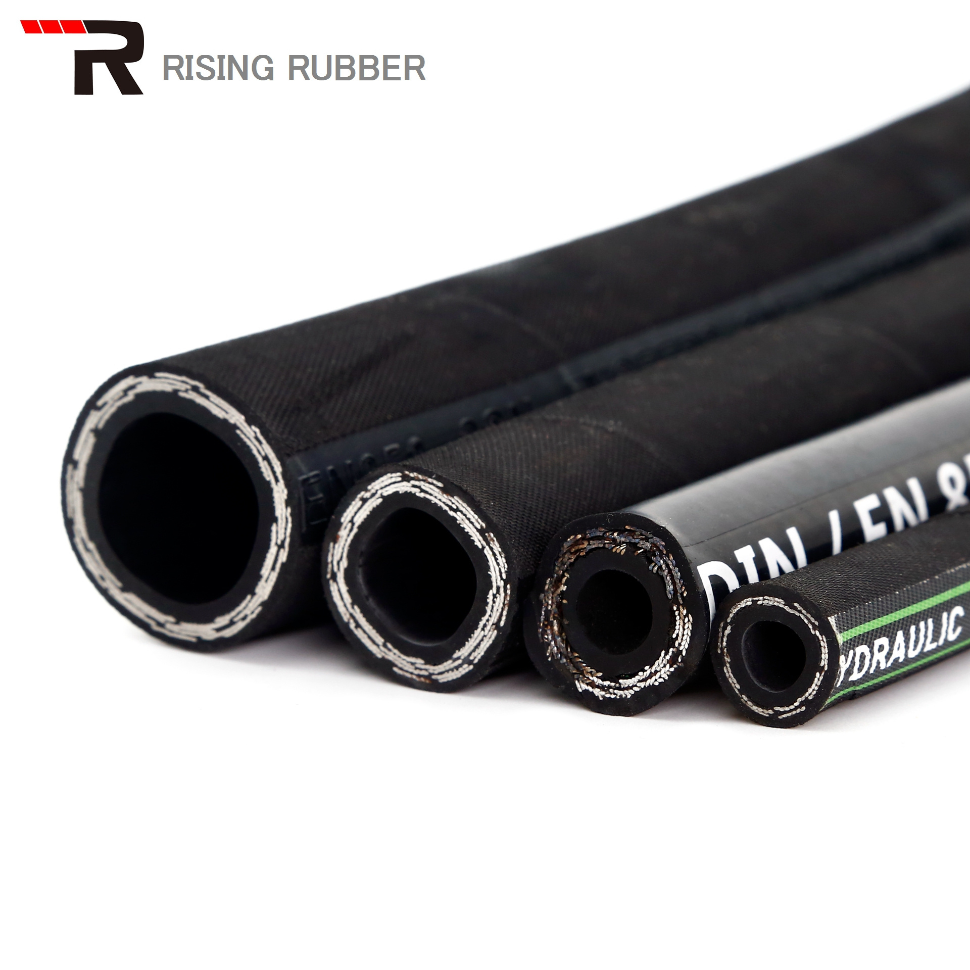 Customized Black SAE R1 R2 High Pressure Hydraulic Hose Synthetic Rubber with Steel Wire Reinforcement Smooth Surface