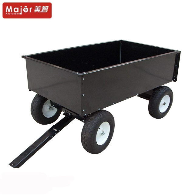 Heavy load steel dumping trailer wagon tools garden cart